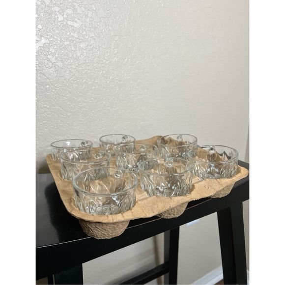 Vintage Other - 8 vintage crystal glass punch bowl glasses, tea cups - set of 8